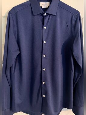 Ministry Of Supply Long Sleeve Button Up Shirt Men’s M Navy Blue